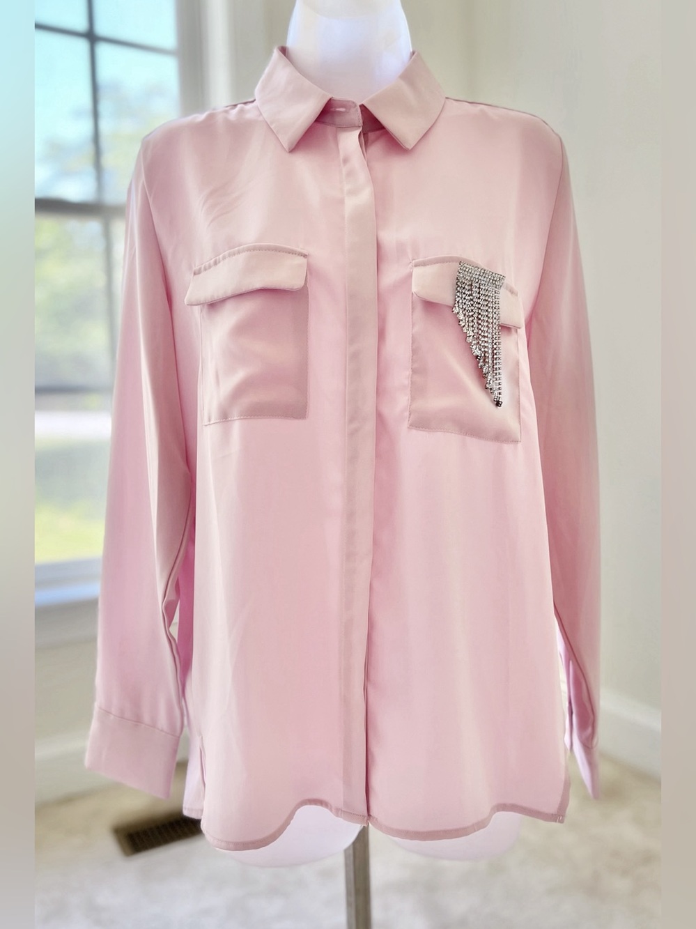 “A Little Something Extra Button Down” by Fashion Nova, Pink, Medium